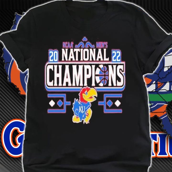 Kansas Jayhawks Blue 2022 NCAA Men's Basketball National Champions T-Shirt shirt