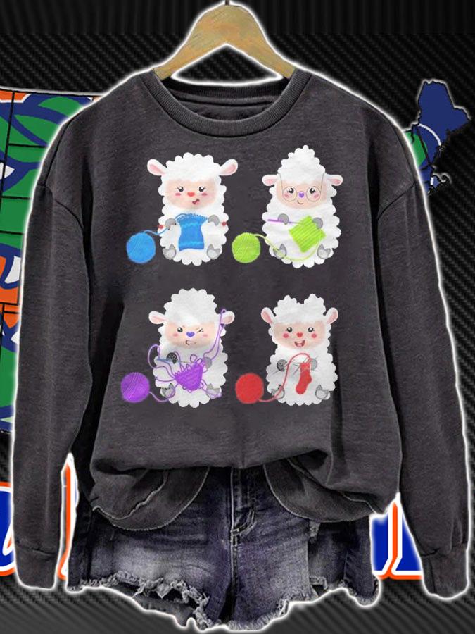 Knit Crochet Knitter Gift Crocheting Sheep Knitting Lover Raglan Baseball Shirt