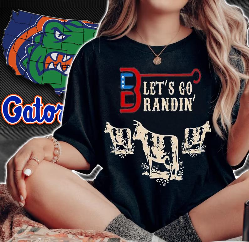 Let's Go, Brandon, Dairy Cows, Farmer, Farm Sarcastic T-Shirt woman shirt