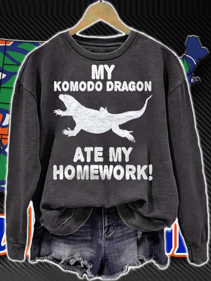 My Komodo Dragon Ate My Homework Lizard Back To School Kid Shirt