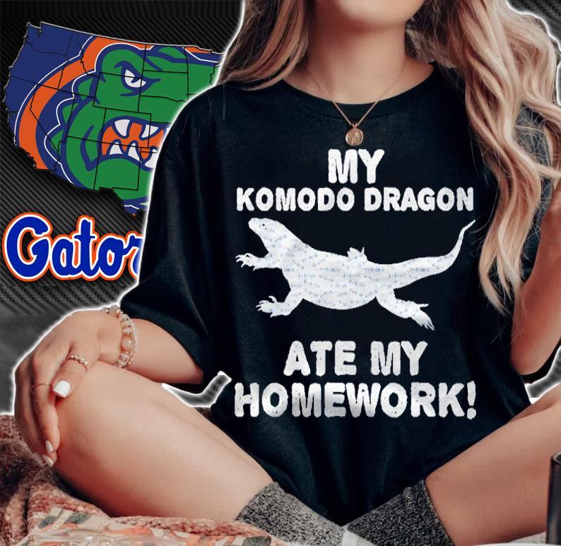 My Komodo Dragon Ate My Homework Lizard Back To School Kid Shirt