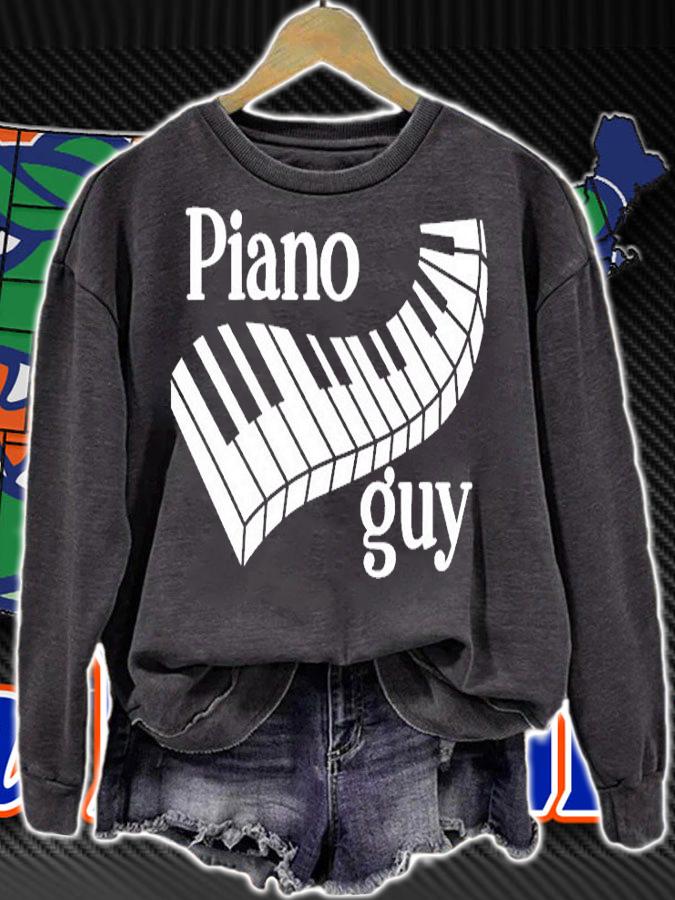 Piano Guy Mens Artistic Piano Keys Keyboard Player T-Shirt