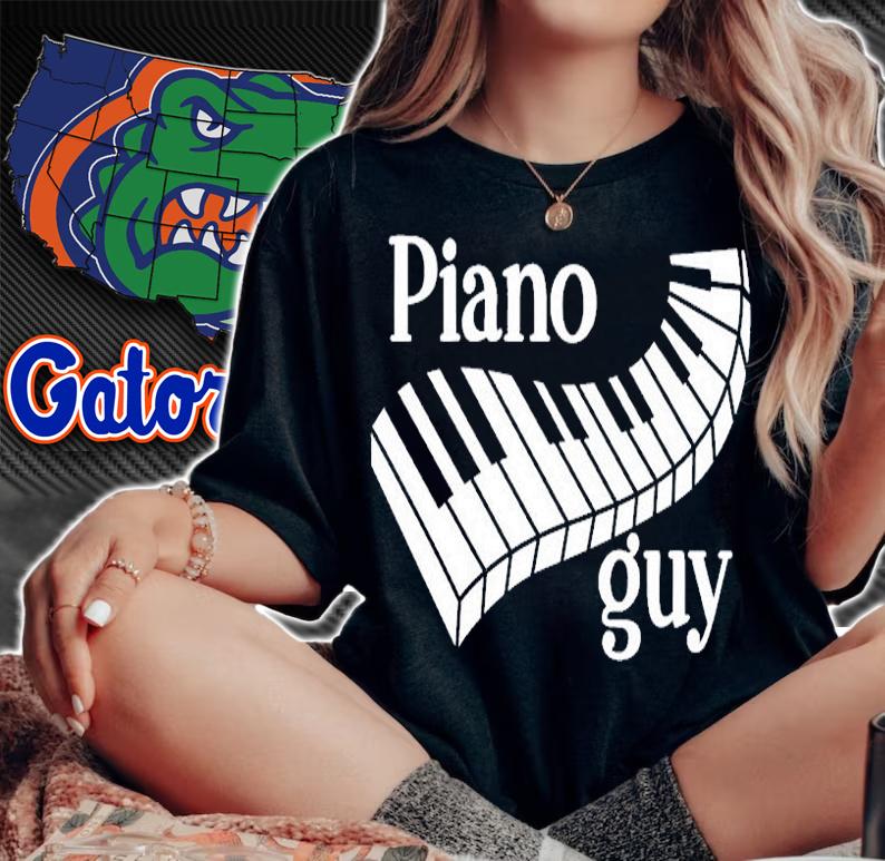 Piano Guy Mens Artistic Piano Keys Keyboard Player T-Shirt