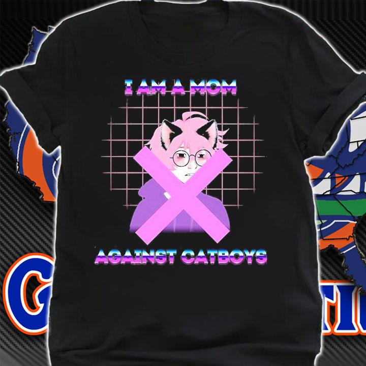 Vaporwave I Am A Mom Against Cat Boys T-Shirt shirt