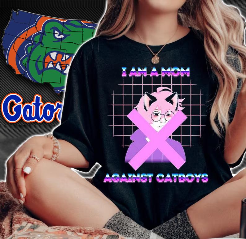 Vaporwave I Am A Mom Against Cat Boys T-Shirt woman shirt