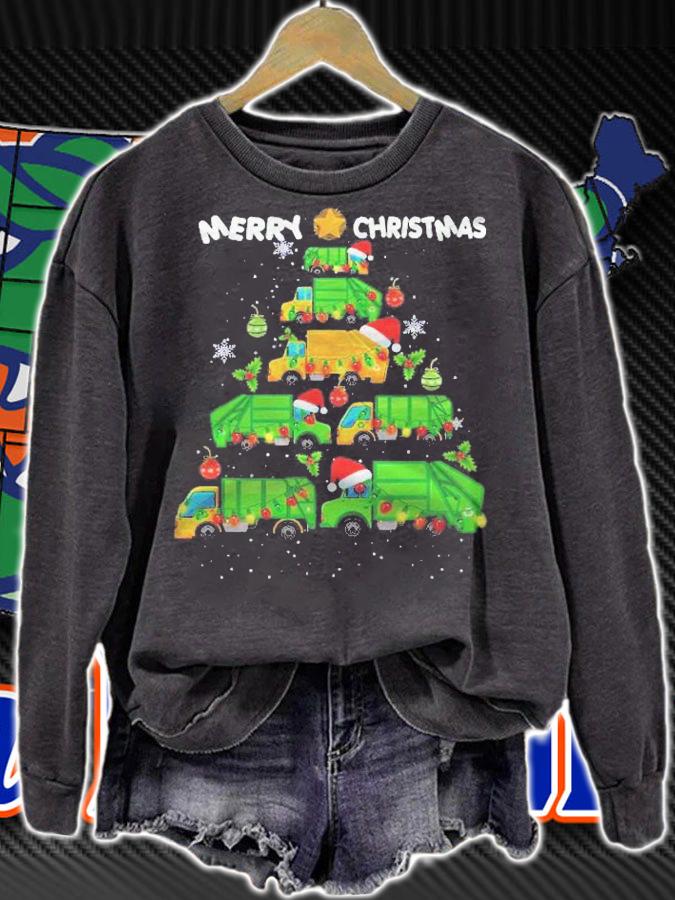 Funny Garbage Truck Christmas Tree Ornament Decor Boys Kids Shirt sweatshirt