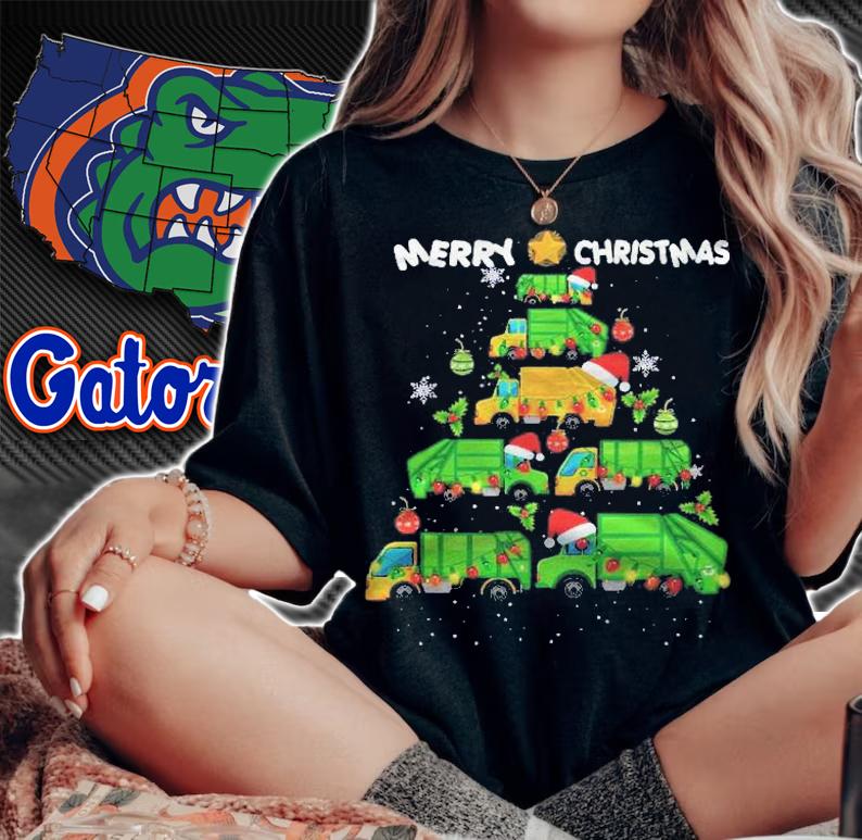 Funny Garbage Truck Christmas Tree Ornament Decor Boys Kids Shirt woman shirt