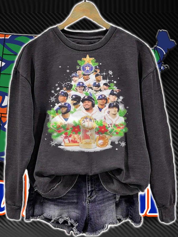 Houston Astros Baseball Team Christmas Tree Shirt sweatshirt