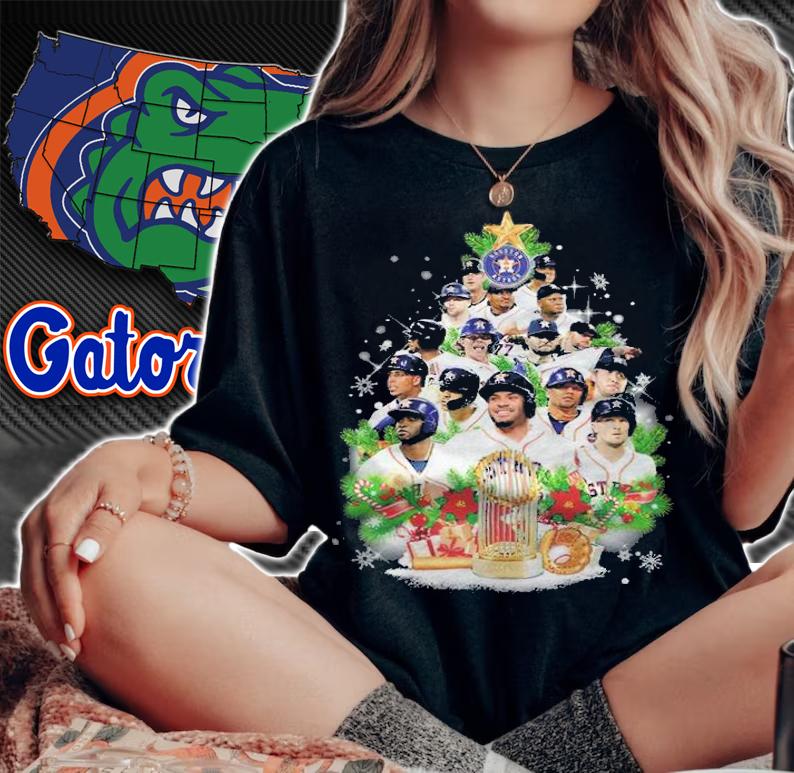 Houston Astros Baseball Team Christmas Tree Shirt woman shirt
