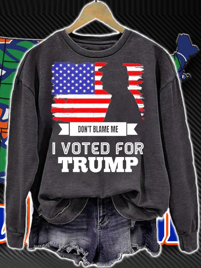 Dont Blame Me I Voted For Trump American Flag T-Shirt