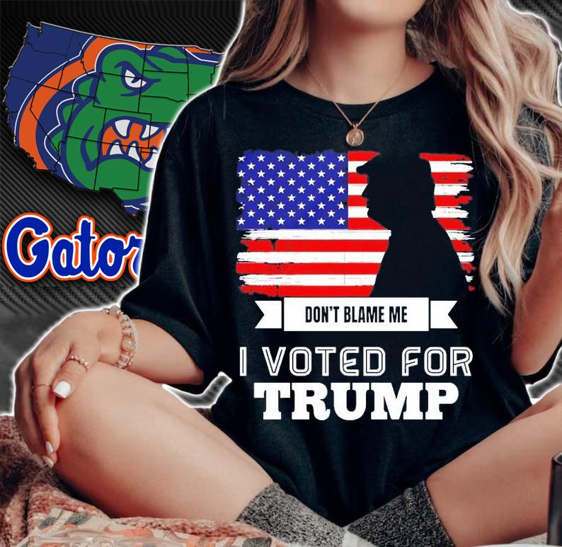 Dont Blame Me I Voted For Trump American Flag T-Shirt