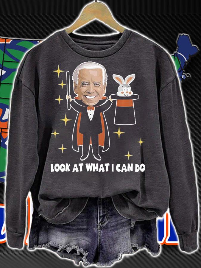 Funny Joe Biden Pulling A Rabbit Out Of His Hat Magician T-Shirt sweatshirt