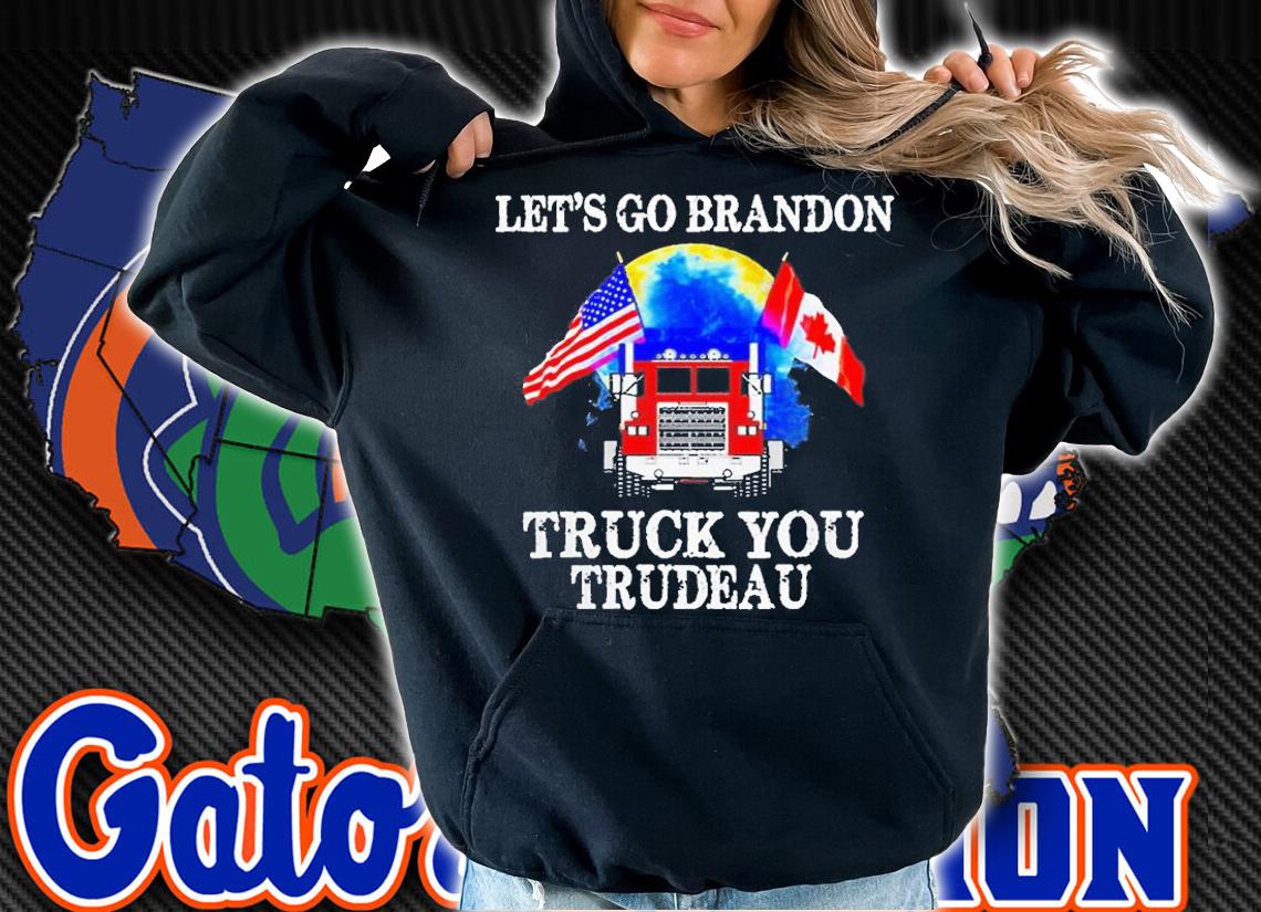 Lets Go Truck You Trudeau Usa Canada Flag Truckers Vintage T-Shirt