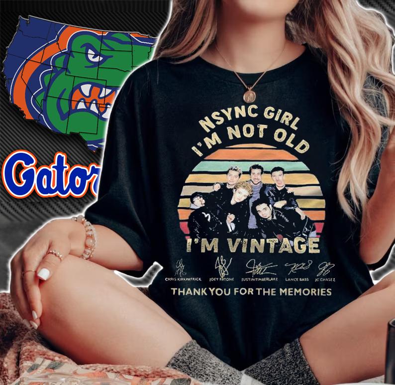 NSYNC Girl I'm not old I'm vintage signatures thank you for the memories shirt woman shirt