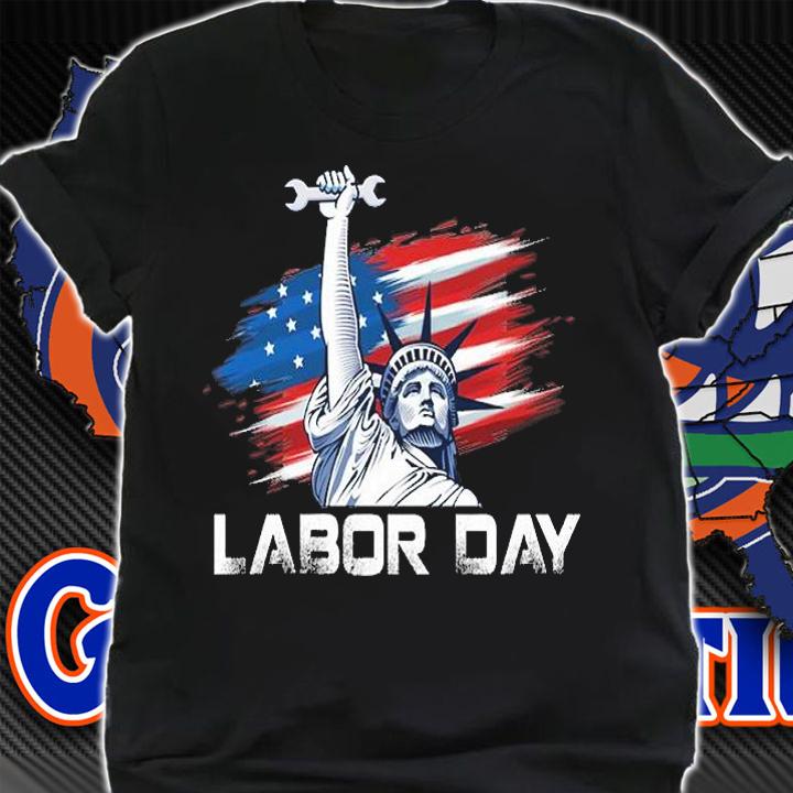 Statue Of Liberty Labor Day Celebration American Flag T-Shirt shirt