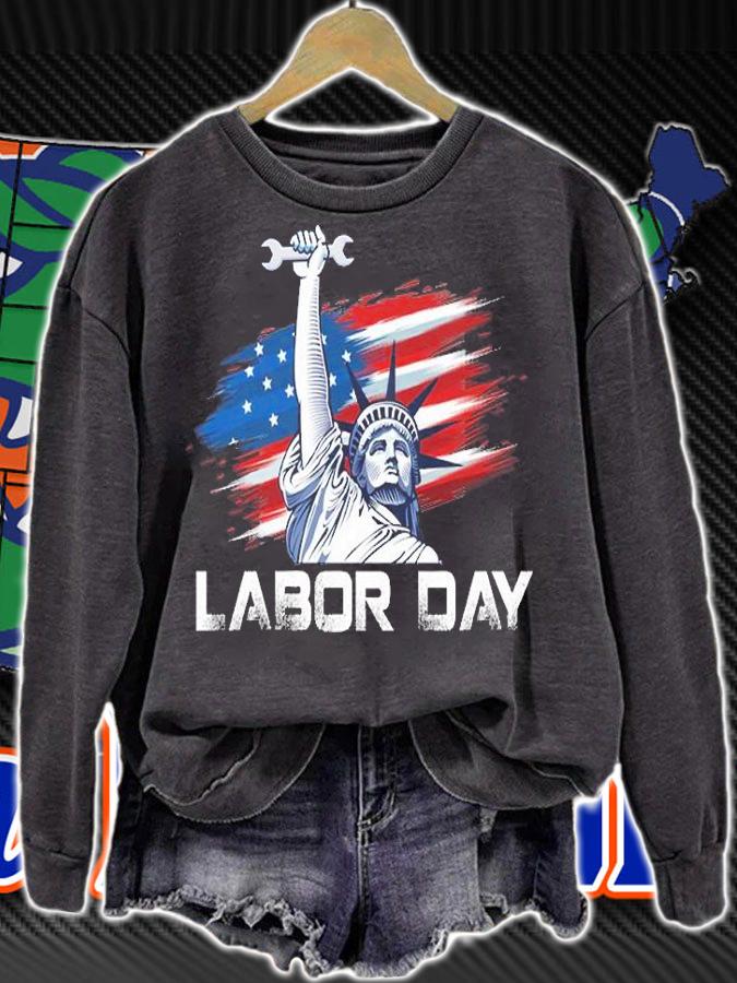 Statue Of Liberty Labor Day Celebration American Flag T-Shirt sweatshirt