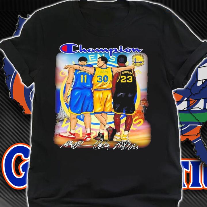 Champion Golden State Warriors Thompson Curry Green Signatures Shirt shirt