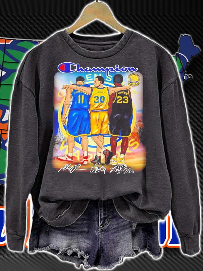 Champion Golden State Warriors Thompson Curry Green Signatures Shirt sweatshirt