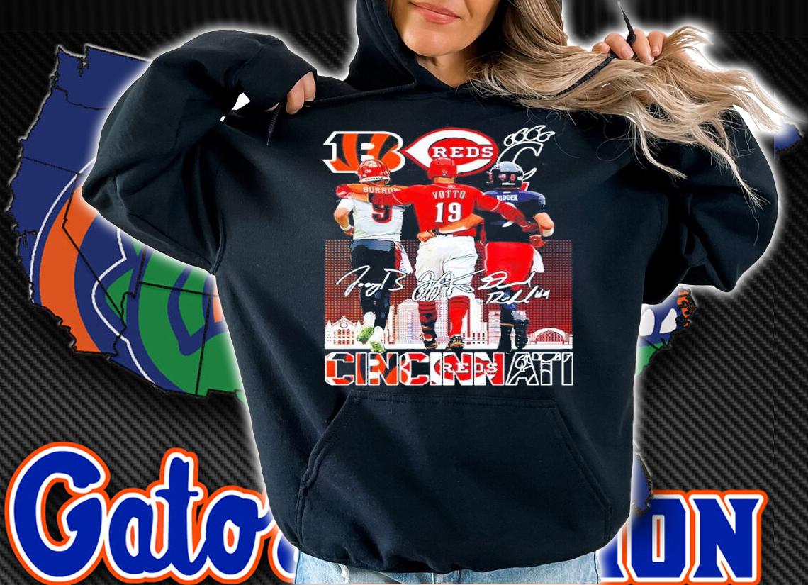 Cincinnati Bengals Burrow Votto And Ridder Signatures Shirt hoodie