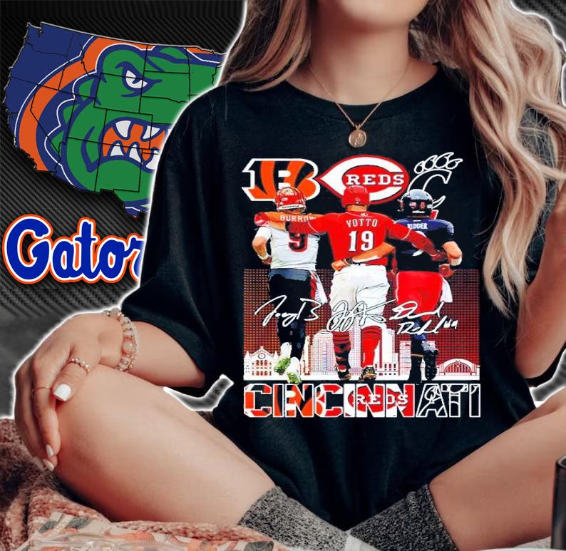 Cincinnati Bengals Burrow Votto And Ridder Signatures Shirt woman shirt