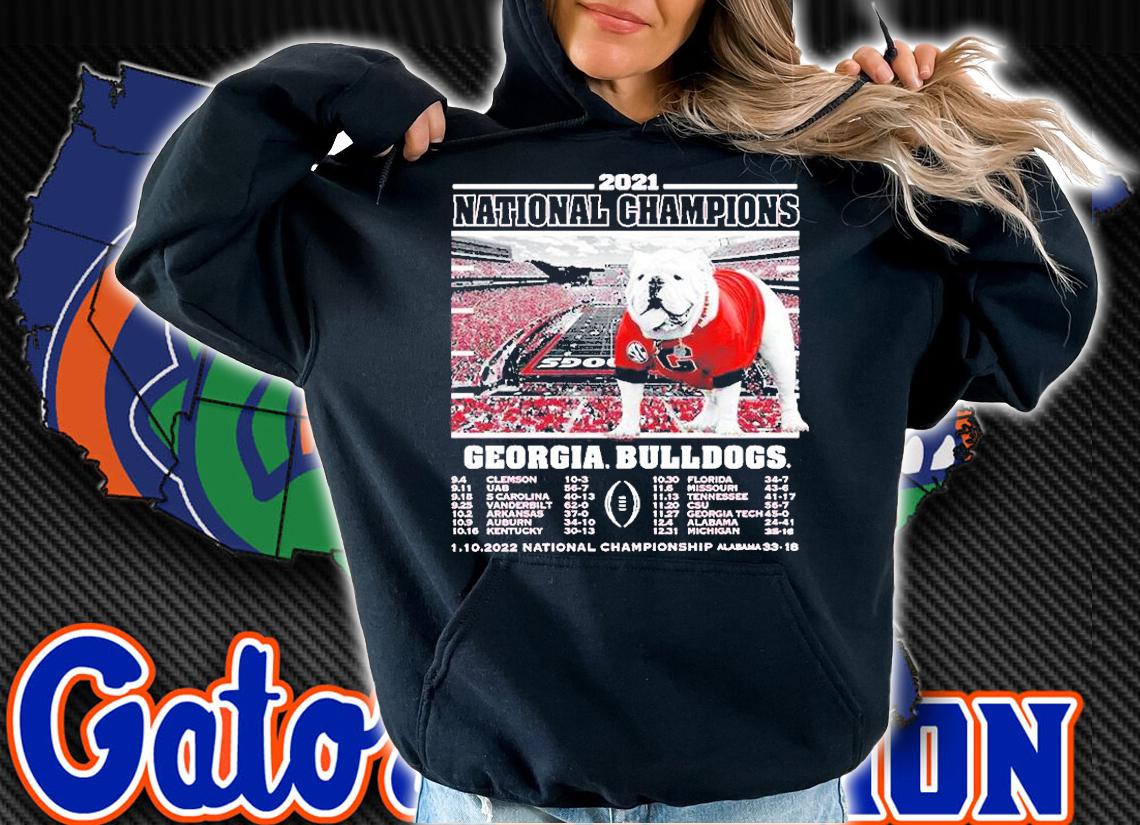 Georgia Bulldogs College Football Playoff 2021 National Champions Recap T-Shirt hoodie