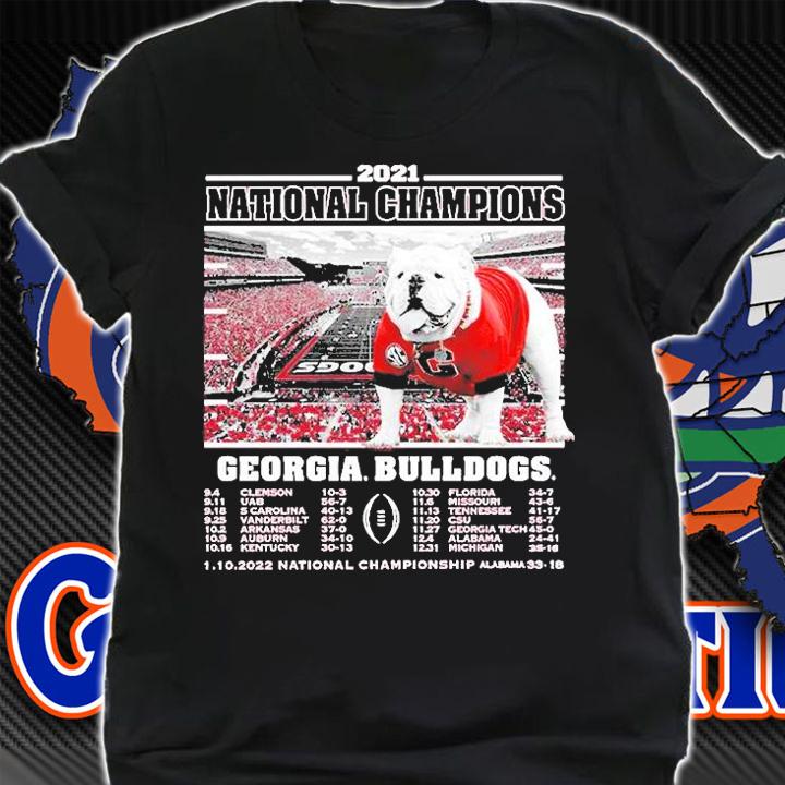 Georgia Bulldogs College Football Playoff 2021 National Champions Recap T-Shirt shirt