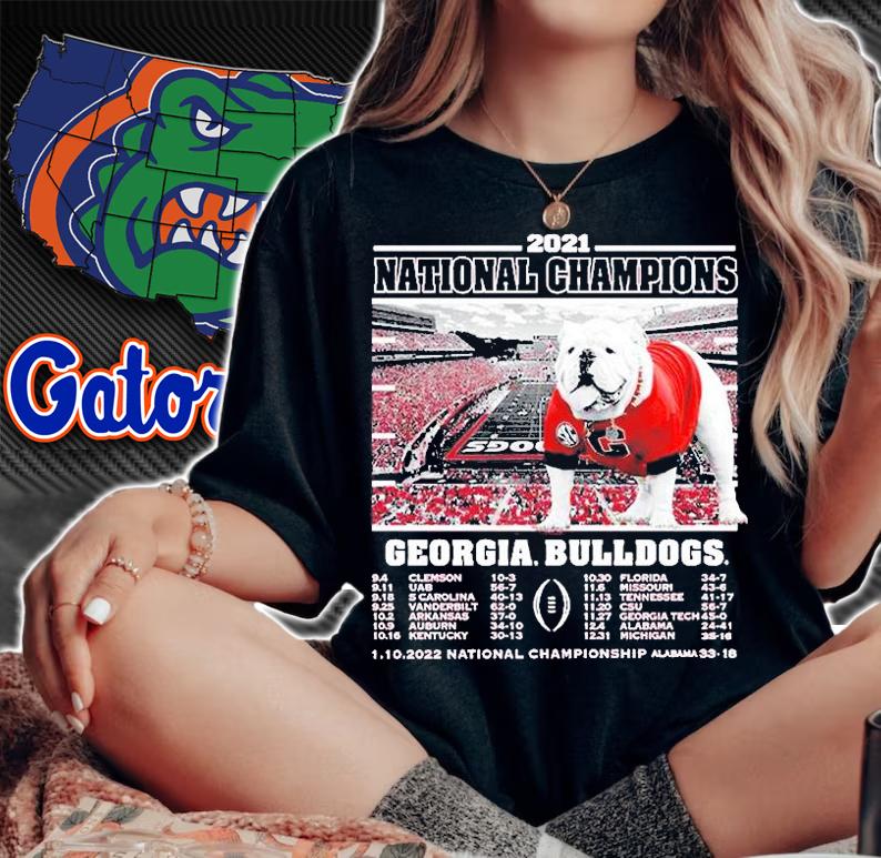 Georgia Bulldogs College Football Playoff 2021 National Champions Recap T-Shirt woman shirt