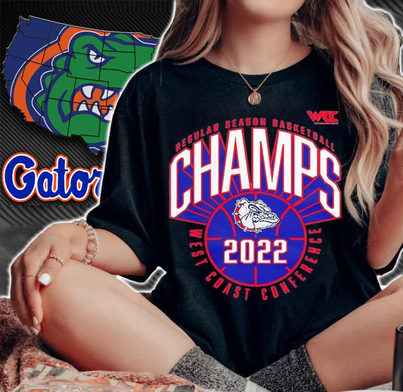 Gonzaga Bulldogs 2022 WCC Men's Basketball Regular Season Champions T-Shirt woman shirt