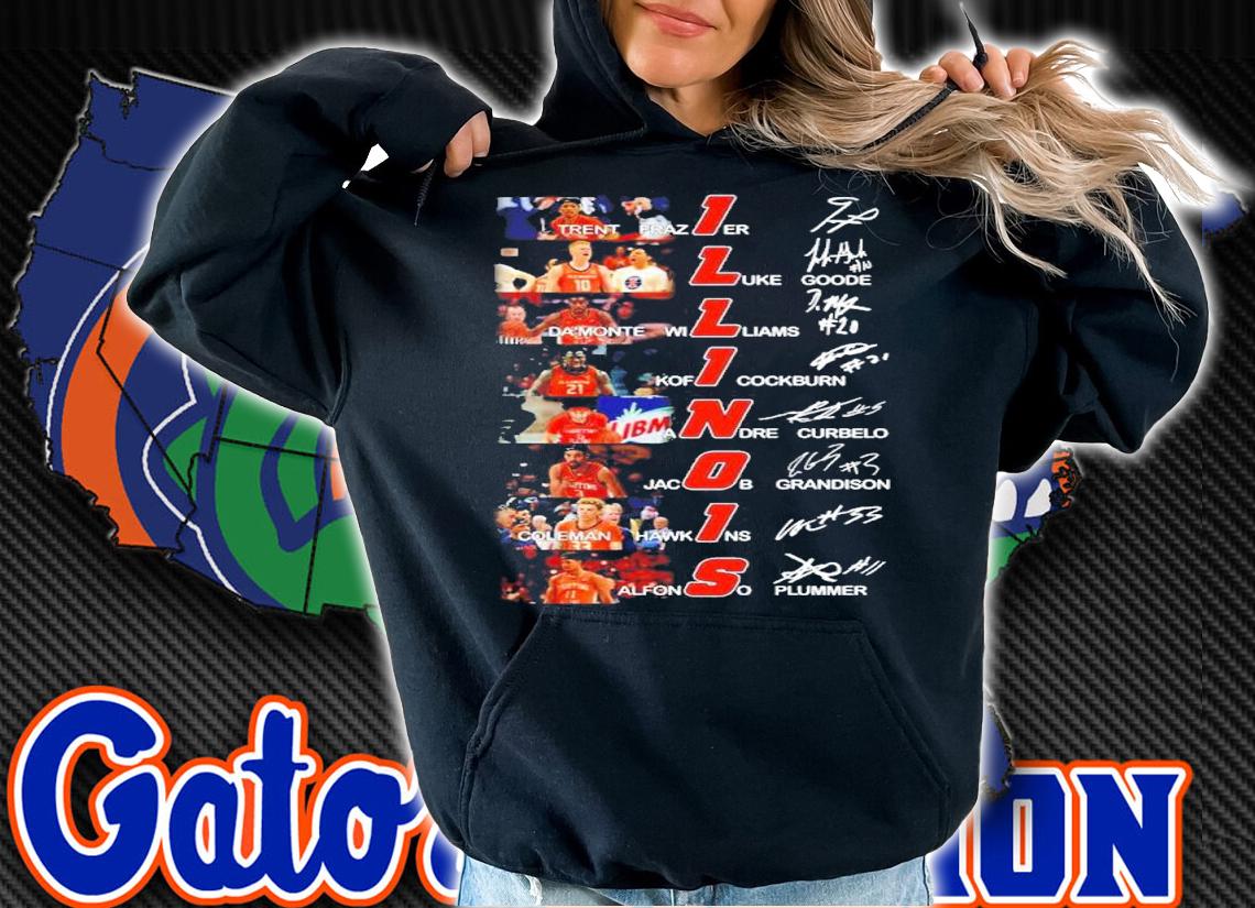 Illinois Basketball Team Members Signatures Shirt
