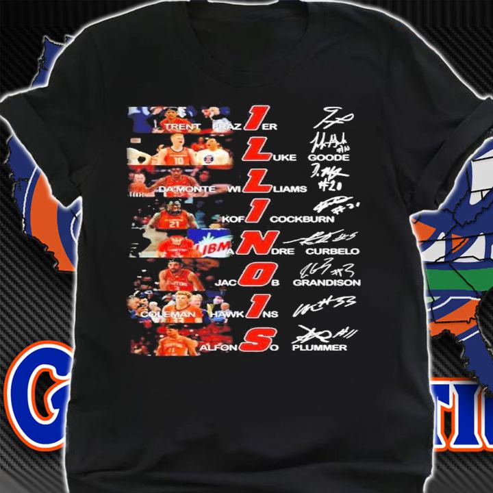 Illinois Basketball Team Members Signatures Shirt