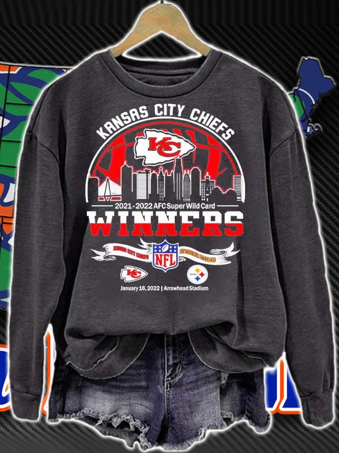 Kansas City Chiefs 2021 2022 AFC Super Wild Card winners Kansas City Chiefs vs Pittsburgh Steelers shirt sweatshirt