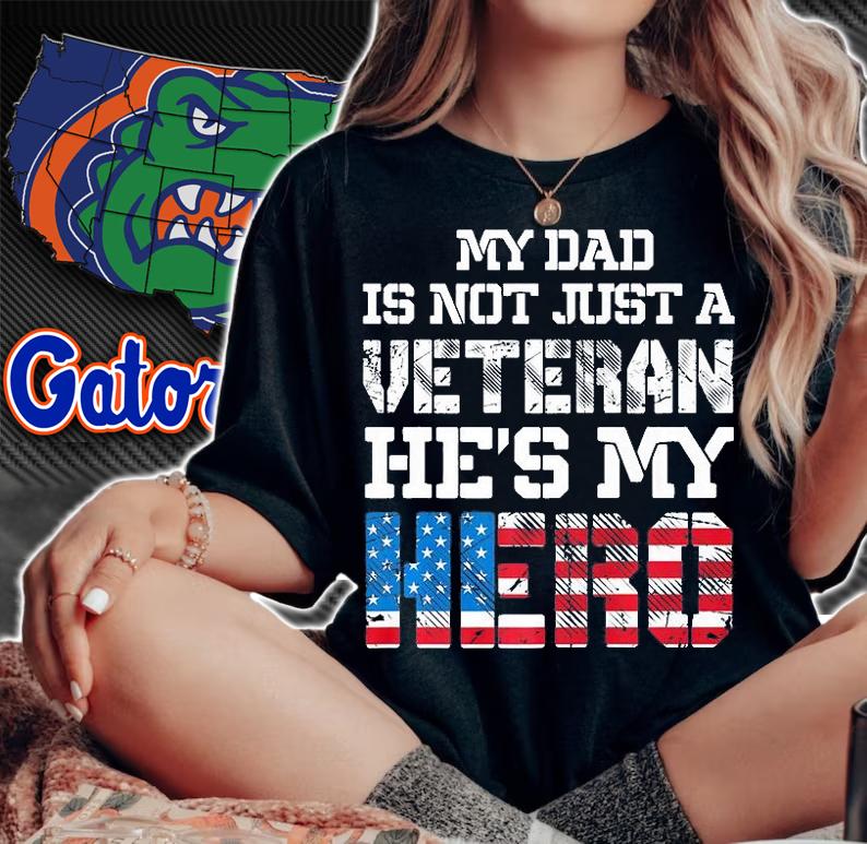 My Dad Is Not Just A Veteran He's My Hero Military USA T-Shirt