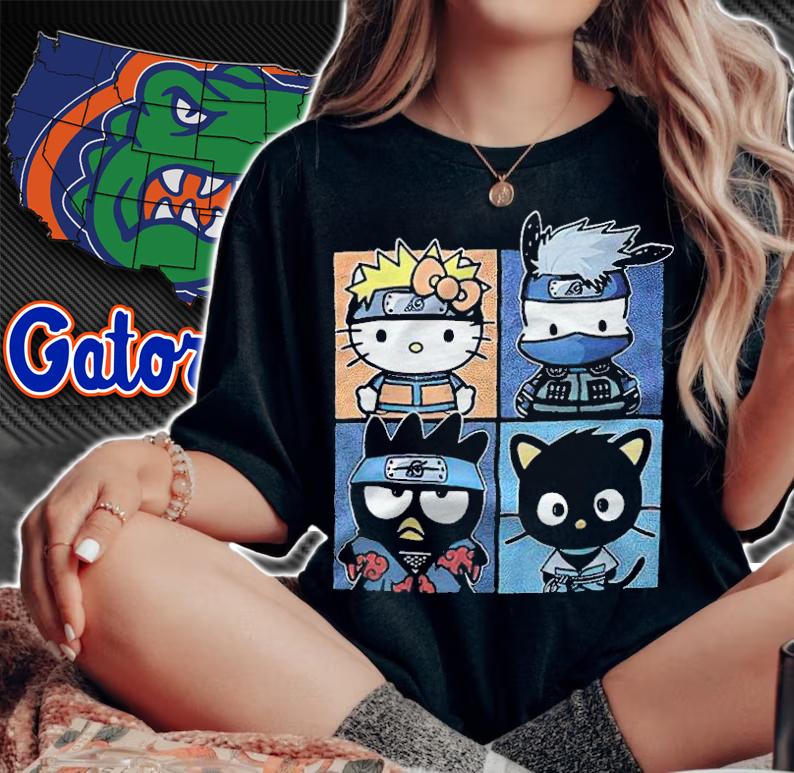 Naruto Hello Kitty and friends character T-shirt