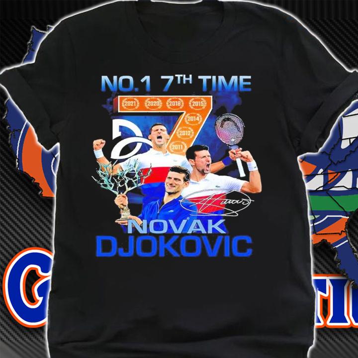 No.1 7th Time Novak Djokovic Signatures Shirt shirt