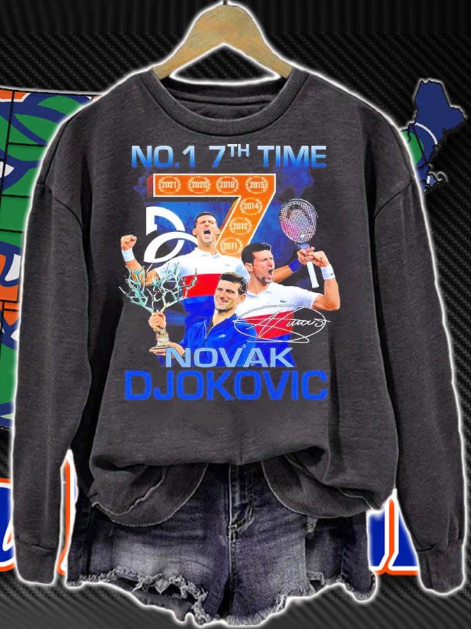 No.1 7th Time Novak Djokovic Signatures Shirt sweatshirt