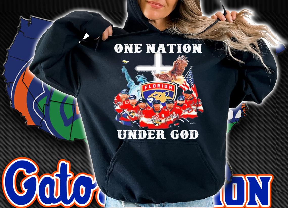 One Nation Under God Florida Panthers Signatures Shirt hoodie
