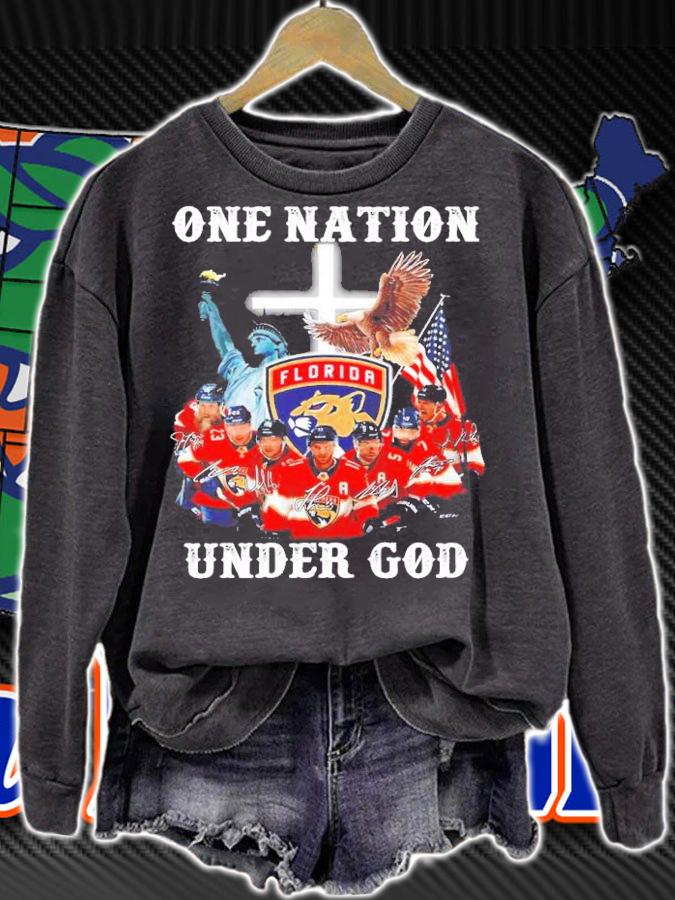 One Nation Under God Florida Panthers Signatures Shirt sweatshirt