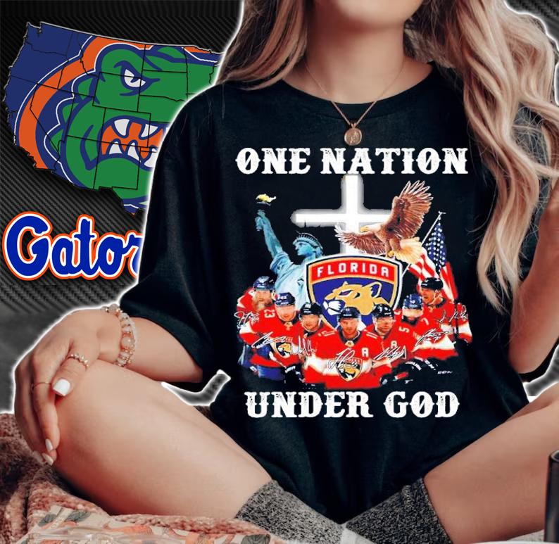 One Nation Under God Florida Panthers Signatures Shirt woman shirt