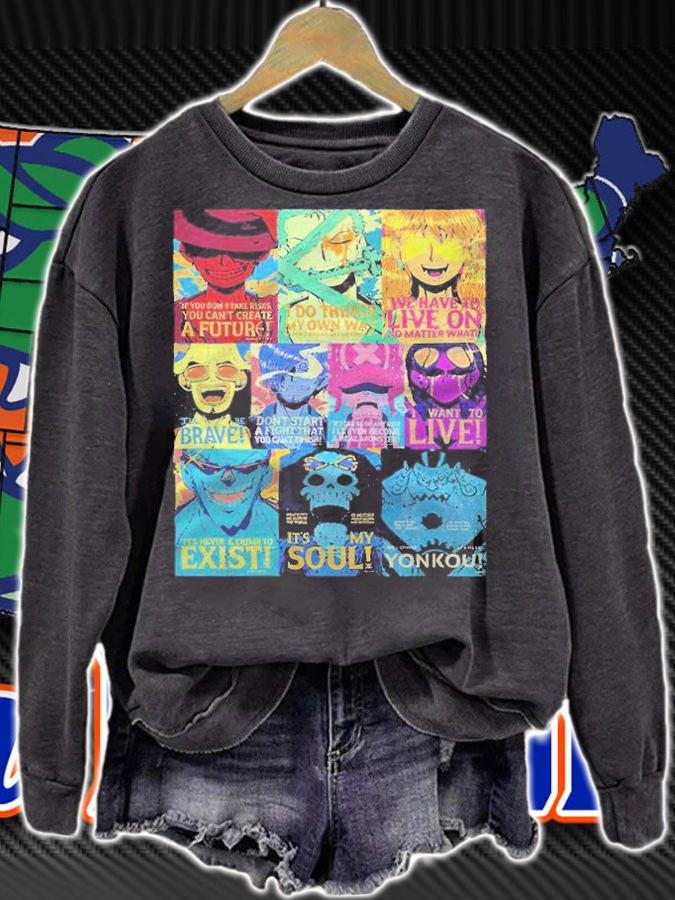 One Piece anime Crew with Jinbe T-shirt sweatshirt