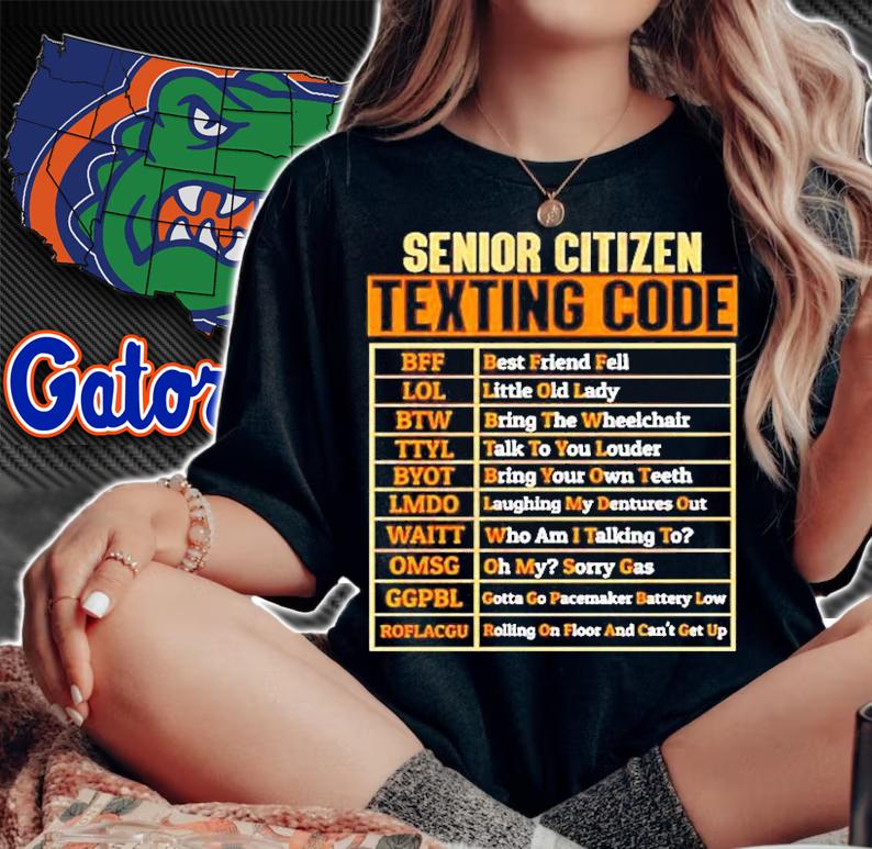 Senior Citizen Texting Code T-Shirt woman shirt