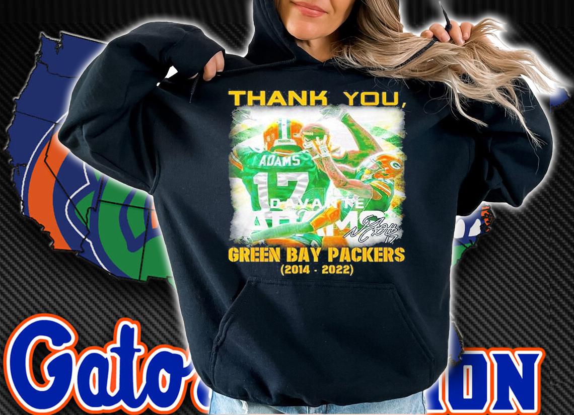 Thank You Davante Adams Green Bay Packers 2014-2022 Signatures T-Shirt hoodie