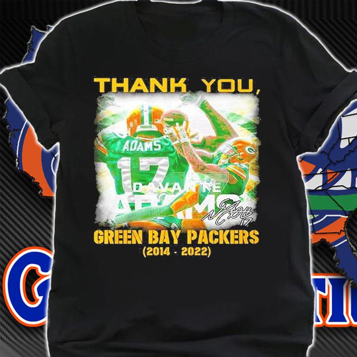 Thank You Davante Adams Green Bay Packers 2014-2022 Signatures T-Shirt shirt