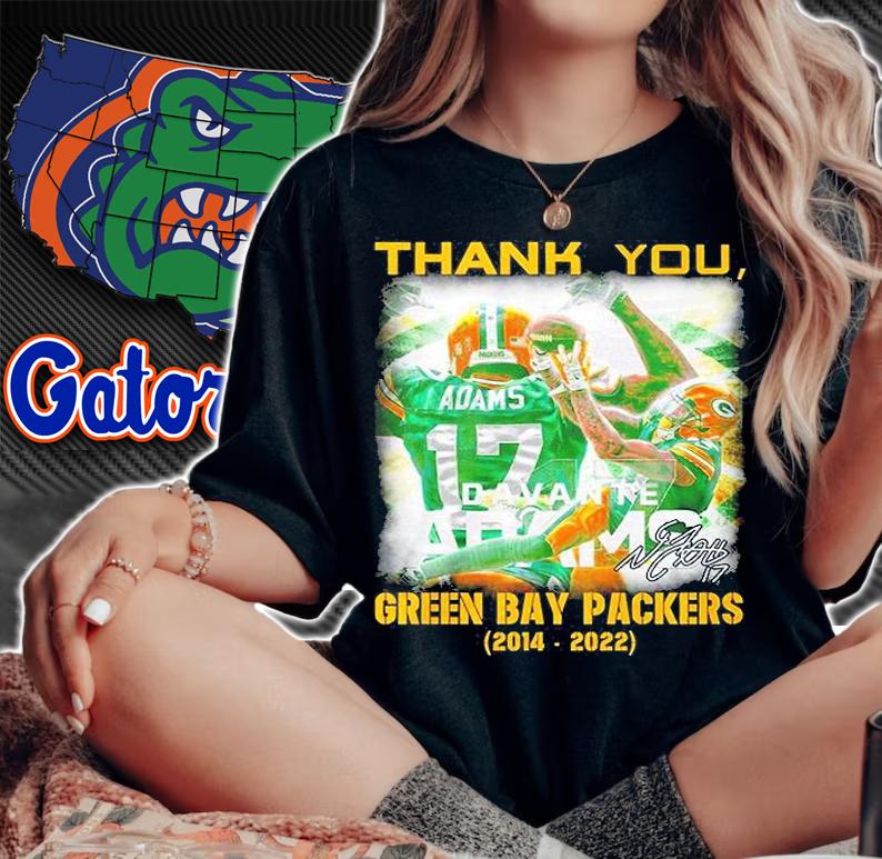 Thank You Davante Adams Green Bay Packers 2014-2022 Signatures T-Shirt woman shirt