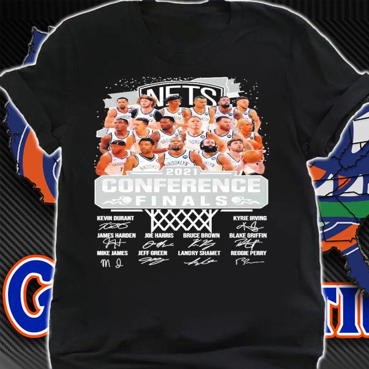 Brooklyn Nets 2021 Conference Finals signatures shirt