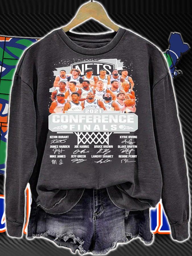 Brooklyn Nets 2021 Conference Finals signatures shirt