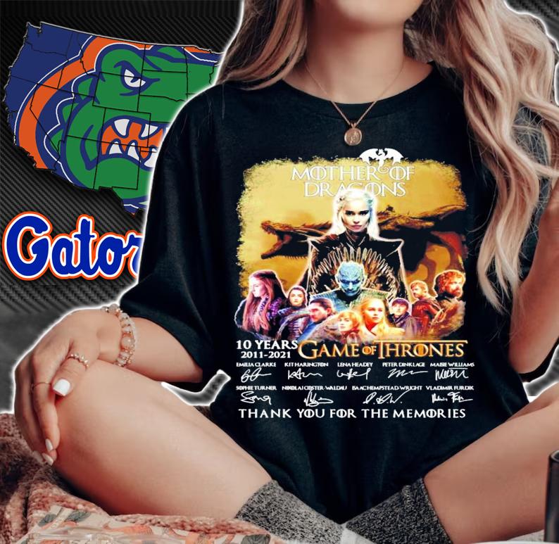 Mother of Dragons 10 years 2011-2021 Game Of Thrones signature shirt woman shirt