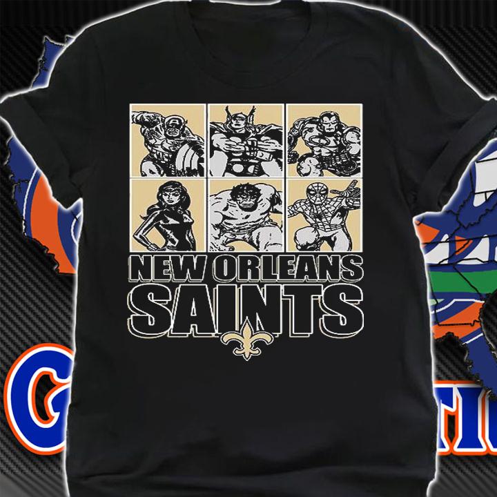 New Orleans Saints Disney Marvel Avengers Line-Up shirt