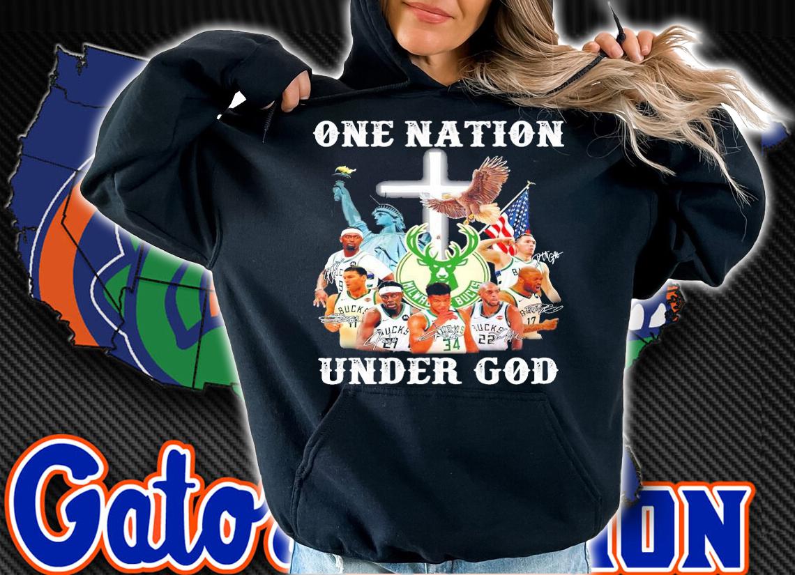 One nation under god Milwaukee Bucks signature shirt hoodie