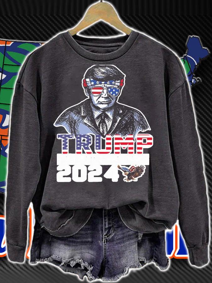 Trump 2024 Take America Back Maga USA Flag T-Shirt sweatshirt