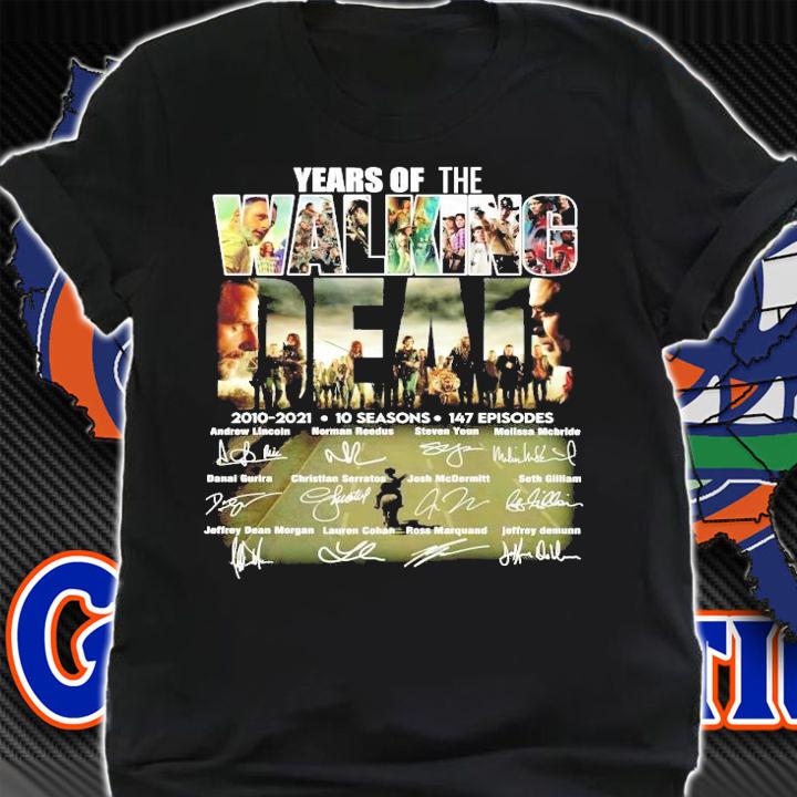 Years of the Walking Dead 2010-2021 10 seasons 147 episodes signature t-shirt shirt